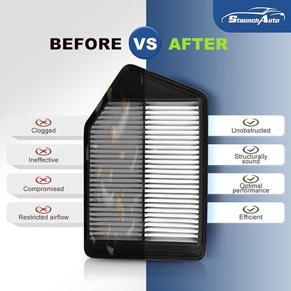 Engine and Cabin Air Filter Combo for Honda Accord 2.4L 2013-2017, Acura TLX 2.4L 2015-2020 automotive replacement air filters #CF10134 CA11476
