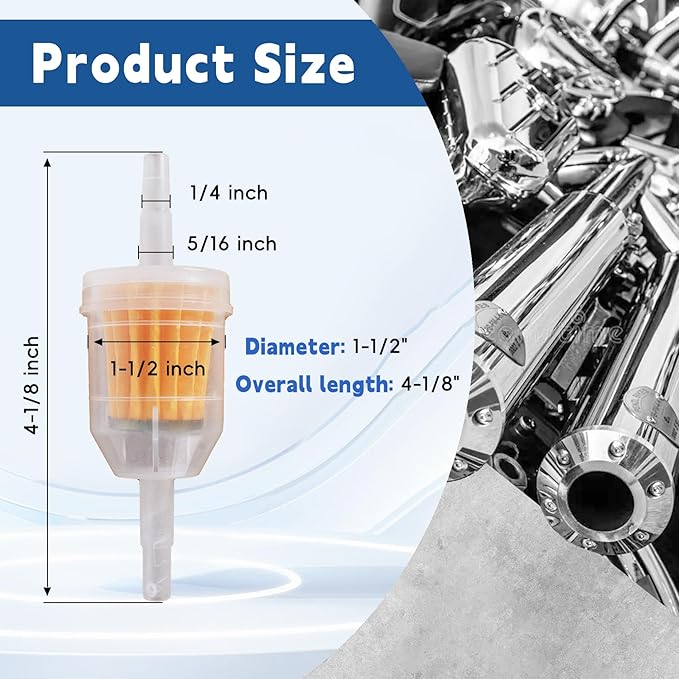36 Pack Gas Inline Fuel Filter 1/4 x 5/16 Replacement for Briggs Stratton Replacement for John Deere Replacement for Kawasaki