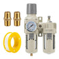 1/2" NPT Air Compressor Oil-Water Separator,Air Pressure Regulator,Compressed Air Filter Regulator Lubricator,Semi-Automatic Drain Polyethylene Bowl (0-150 PSI) Brass Components