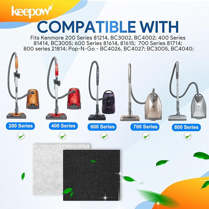 KEEPOW CF-1 Hepa Filter Replacement Compatible with Kenmore Sears Progressive CF-1, Progressive & Whispertone, Panasonic Models, Including 86883, 86880, 20-86883, 2086883, 8175084, 2 Pack