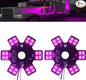 2PCS Air Cleaner LED Light 5" Truck Decorative Hex Style Air Filter Lamp for Peterbilt, Kenworth, Trailers, RVs', Campers Support IP67 12-24V Sold Individually(Purle)