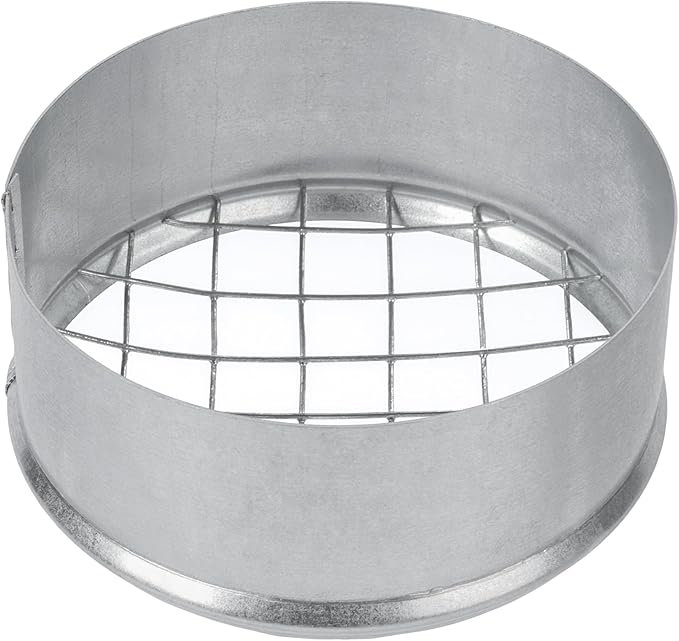 Repa Market Ø4 Inch Duct Cover – Galvanized Steel Round Duct Cap with Mesh Screen – HVAC Exhaust or Intake Vent – Exterior Pipe Air Outlet – Spiral Ventilation Ducting Metal End Plug