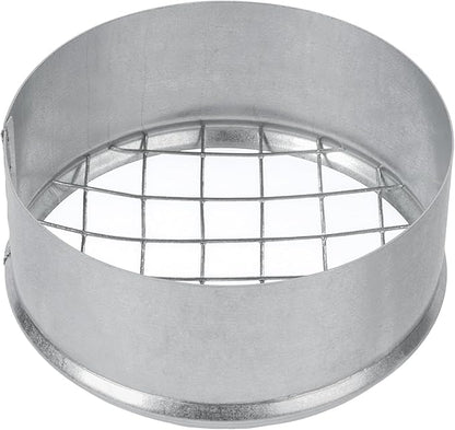 Repa Market Ø4 Inch Duct Cover – Galvanized Steel Round Duct Cap with Mesh Screen – HVAC Exhaust or Intake Vent – Exterior Pipe Air Outlet – Spiral Ventilation Ducting Metal End Plug