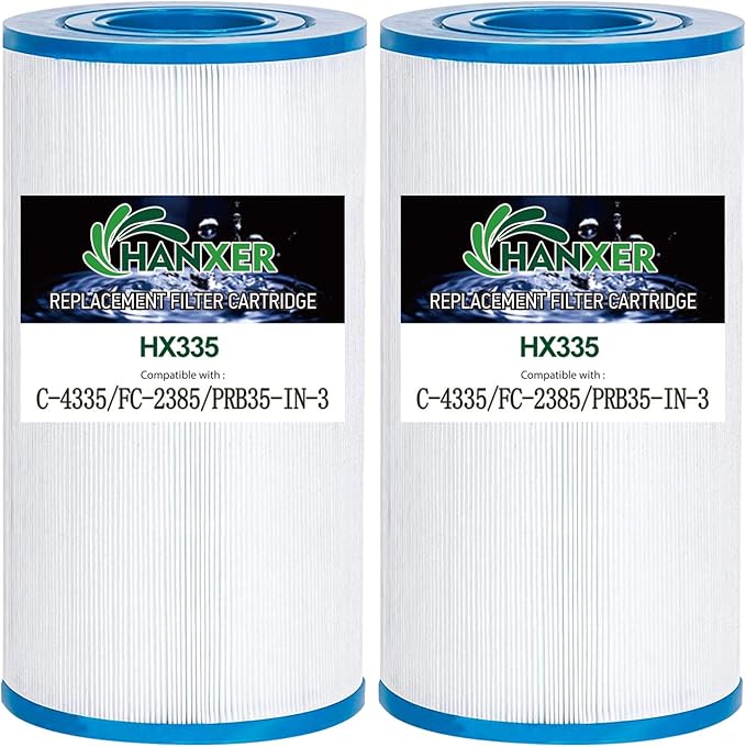 PRB35-in Spa Filter Cartridge Replaces for Unicel C-4335, Filbur FC-2385, R173431, 409-219, 03FIL1300, 17-2482, 25393, 303557, 817-3501, 40353, 35 sq.ft Drop in Hot Tub Filter, 2 Pack