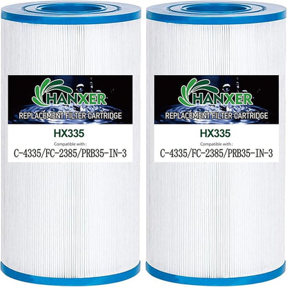 PRB35-in Spa Filter Cartridge Replaces for Unicel C-4335, Filbur FC-2385, R173431, 409-219, 03FIL1300, 17-2482, 25393, 303557, 817-3501, 40353, 35 sq.ft Drop in Hot Tub Filter, 2 Pack