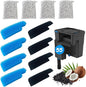 SHIGATSU 4 Set Three-Stage Filters Replacement Media Kit for Seachem Tidal 55 Filter, Replacement Aquarium Filter Sponge and Activated Carbon Pad for Fish Tank Filter