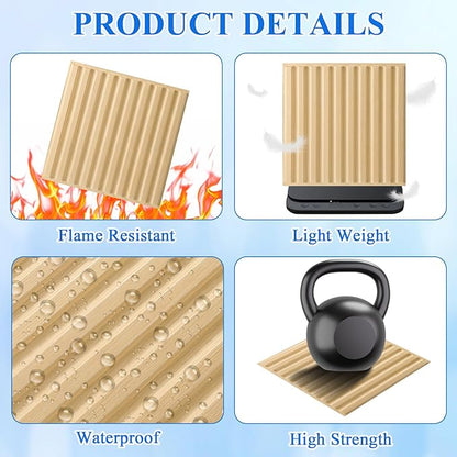 Nuanchu 32 Pcs 3D Slat Wall Panels 12 x 12 Inch PVC Fluted Textured Panel Cuttable Paintable DIY Wall Art Decorative Tiles for Ceiling Studio Bathroom Interior TV Background (Oak)