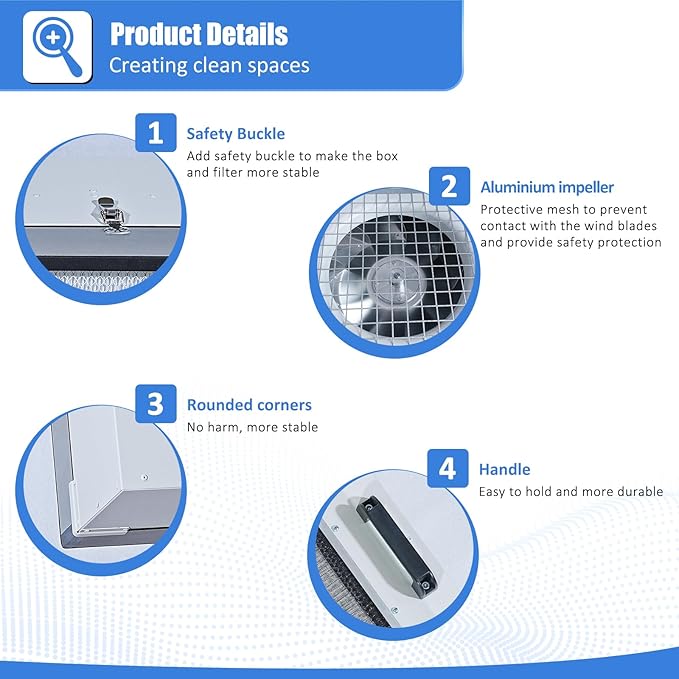 HEPA H14-Filter Laminar Flow Hood Updated FanFilter Unit（Include HEPA Filter）100/ISO Class 5 Cleanroom/Laboratory/Cleanroom/Mushroom Room, Laminar Air Flow Hood(46.2"x22.6"110V，Dual machine)