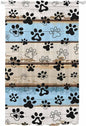Sheer Curtains 108 Inches Long, Blue Brown Paw Prints Semi Sheer Curtains Light Filtering Window Treatment, Vintage Farmhouse Rustic Wooden Grain Privacy Voile Drapes for Living Room 52x108 Inch