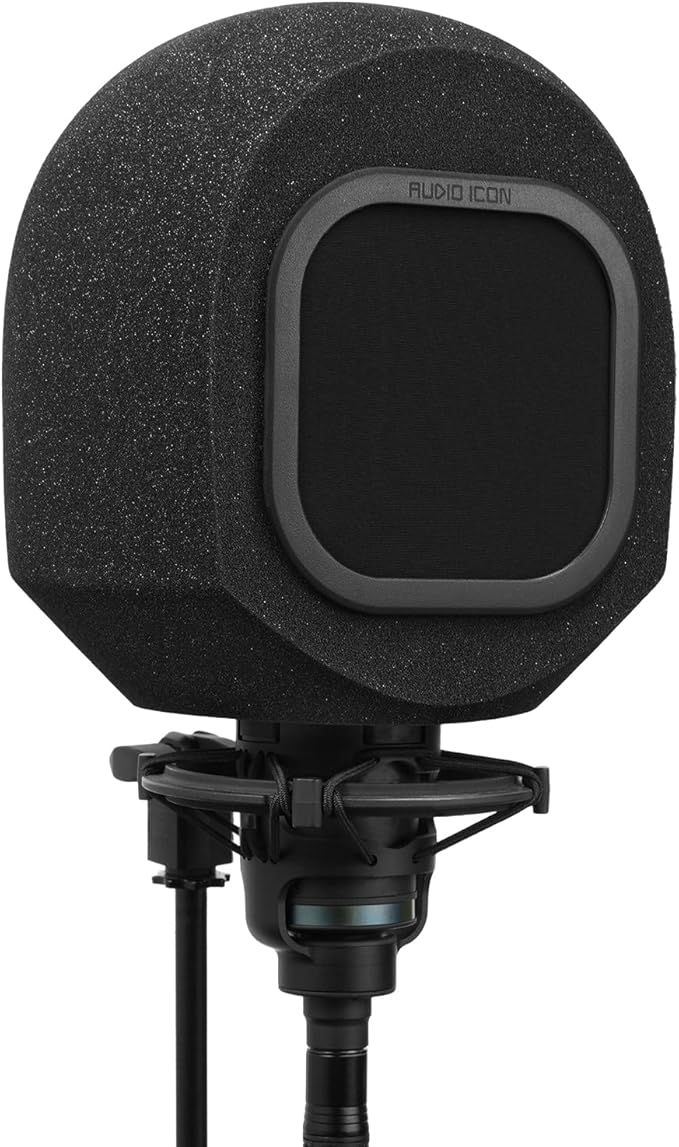 Soundbox Vocal Recording Isolation Booth | Portable Microphone Shield, Pop Filter for Studio-Quality Sound for Singing, Podcasting, Acoustic High-Density Foam Ball, Mic Soundproof Box (Classic Black)