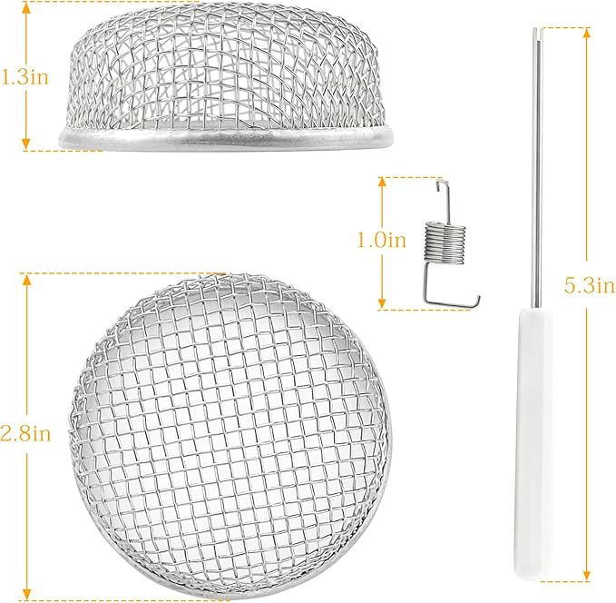 RV flying insect screen fit for RV furnace vent screen, RV water heater vent cover, 2.8 inch stainless steel mesh RV camper accessories,insects stainless steel mesh with installation tool, 1 Pack
