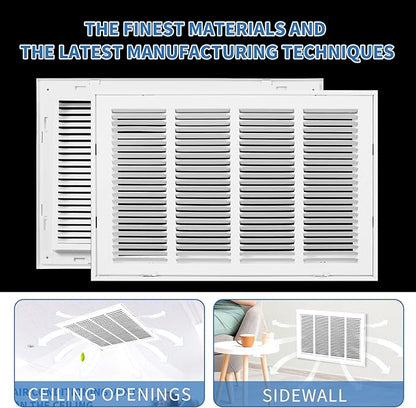 20x12 Return Air Grille [Duct Opening Size],Return Air Vent Cover for Wall Or Ceiling,Steel Return Air Filter Grilles Removable Face/Door for 1 Inch Filters (20"W x 12"H [Duct Opening])