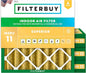 Filterbuy 25x25x4 Air Filter MERV 11 Superior Pet & Allergy Defense (4-Pack), Electrostatic Pleated HVAC AC Furnace Filters Replacement, Made in USA (Actual Size: 24.50 x 24.50 x 3.63)