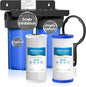 Waterdrop 2 Stage Whole House Water Filter System, with Heavy Metal and Anti-Scale Sediment Filter, Highly Reduce Iron, Scale, Lead, Chlorine, Taste, 5-Stage Filtration, WD-WHF21-SH, 1" Inlet/Outlet