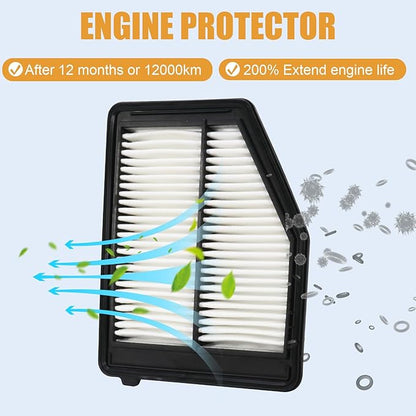 Engine Air Filter 17220-R1A-A01 Replacement Compatible with Honda/Acura Civic 1.8L (2012-2015), ILX Base 2.0L (2013-2015)