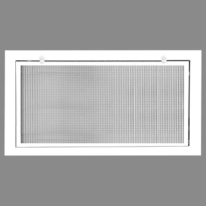 HVAC Premium 14'' x 34'' Cube Core Eggcrate Return Air Filter Grille for 1'' Filter - Aluminum - White [Outer Dimensions: 16.5'' x 36.5]