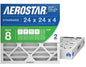 Aerostar 24x24x4 MERV 8 Air Filter 2 Pack, HVAC Pleated A/C Furnace Filters, Electrostatic MPR 600 & FPR 5, Made in USA
