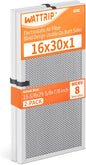 2-Pack 16x30x1 MERV 8 Reusable & Washable Electrostatic Air Filters - Long-Lasting Filter for HVAC, Furnace & Air Conditioner Units, Actual Size: 15-5/8” x 29-5/8” x 7/8”