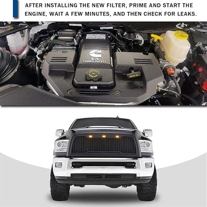 6.7L Cummins Diesel Fuel Filter Fuel Water Separator Set for 2019 2020 2021 2022 Dodge Ram 2500 3500 4500 5500 Turbo Diesel Engines Replaces 68157291AA and 68436631AA MF-608 MO-291