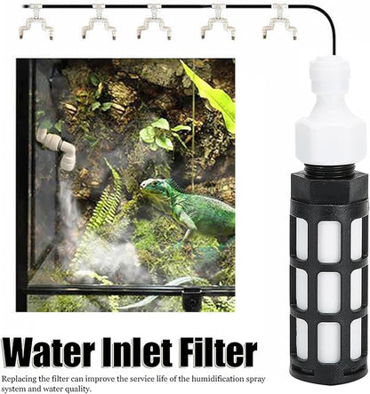 Water Inlet Filter Self Priming Filter Replacement for Humidifier Misting System Sprayer Air Cooling Humidification System Replacement Filter Part Accessory