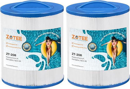ZOTEE Spa & Pool Filter Cartridge Replacement for Unicel 6CH-26, PTL25W-SV, and Filbur FC-0310, 2 Packs