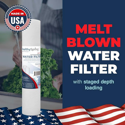 American Made, 5 Micron 10 x 2.5 Sediment Filter - Whole House Water Filter Replacement Compatible with Well Water Filters - P5, AP110, WHKF-GD05, Made in USA, 2-Pack