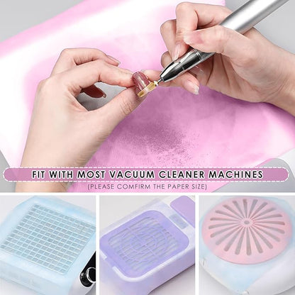 300 Sheets Nail Dust Collector Filter Paper: Disposable Dust Vacuum Filter for Most Nail Dust Fan Extractor Machine, Dust Cleaner Replacement Filter Paper Nail Tech Supplies Accessories for Home Salon