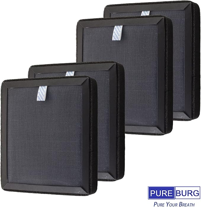 PUREBURG Replacement Filter Compatible with Purafide Air XP120 Desk & Countertop Air Purifier,2-Pack(4 Filters) H13 HEPA Activated Carbon For Air Clean Dust VOCs Odor