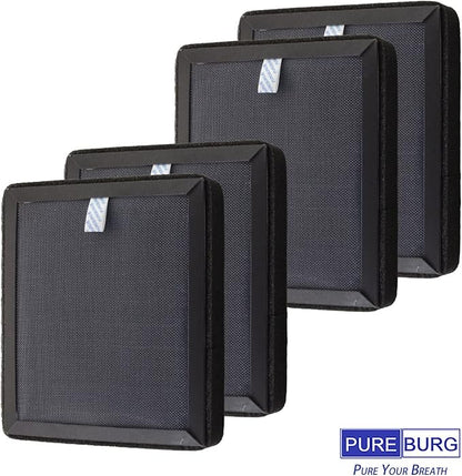 PUREBURG Replacement Filter Compatible with Purafide Air XP120 Desk & Countertop Air Purifier,2-Pack(4 Filters) H13 HEPA Activated Carbon For Air Clean Dust VOCs Odor