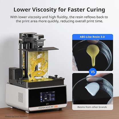 ANYCUBIC ABS-Like Resin 3.0, Upgraded 14K 3D Printer Resin with Enhanced Strength and Toughness, High Precision, Low Odor, Wide Compatibility for All LCD Resin 3D Printers (Clear Yellow, 1kg)