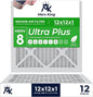 MervKing 12x12x1 Air Filter Actual Size: 11.7" x 11.7" x 0.75" MERV 8 MPR 600-700 | MADE IN USA | 12-Pack | Pleated HVAC AC Furnace Replacement
