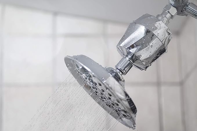 AquaBliss HD Revitalizing Shower Filter - Latest High Output Filtration. 2x Vitamin C, Minerals for Luscious Hair, Skin & Nails - KDF/CS/VC for Reduced Chlorine, Sediment & Metals - Chrome (SF400)