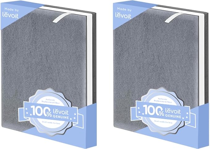 LEVOIT Vital 100 Replacement Filter, Genuine Air Purifier Filter, High-Efficiency Activated Carbon for Removal of Smoke, Odor, Allergens, Pollen,Vital 100-RF, White, 2 count (Pack of 10)