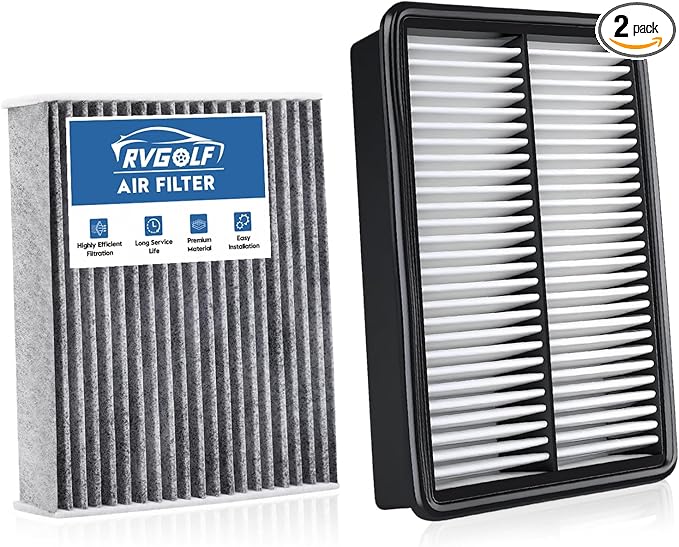Engine+Cabin Air Filters Fit for 2016-2018 Kia Sorento L4 2.0L, 2016-2020 Sorento L4 2.4L, 2016-2020 Sorento V6 3.3L Engine Air Filter Replacement Accessories CF12161 CA11943