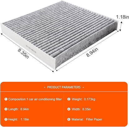 Cabin Air Filter with Activated Carbon, Compatible with CF12820, Hyundai 97133-L1000, 97133-N9100, Elantra, Ioniq, Santa Cruz, Santa Fe, Sonata, Tucson, KIA K5, Niro, Sorento, Sportage, GV60