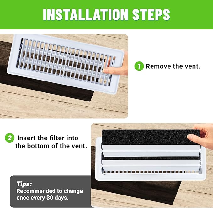 4"x12" Activated Carbon Air Vent Filters for Home, 20 Pack Floor Vents Filters, Floor Registers Filters,Charcoal Vent Filter
