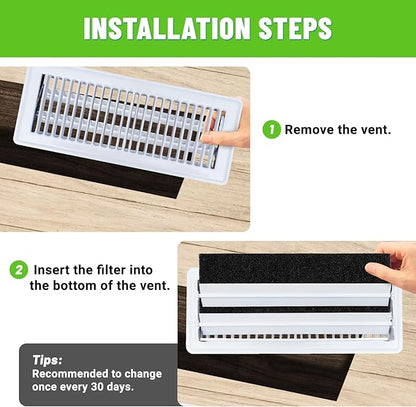 4"x10" Activated Carbon Air Vent Filters for Home, Floor Vents Filters, AC Vent Filter,Floor Registers Filters,10 Pcs Charcoal Vent Filter Home