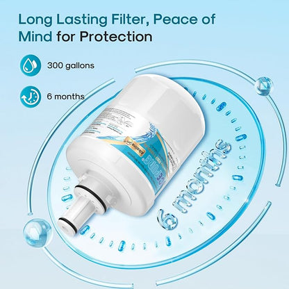 ICEPURE Alkaline DA29-00003G Refrigerator Water Filter Replacement for Samsung DA29-00003A, DA29-00003B, Aqua-Pure Plus, HAFCU1, FMS-1 WSS-1 WF289 RFG237AARS RS22HDHPNSR RSG257AARS, Enhances PH, 4Pack