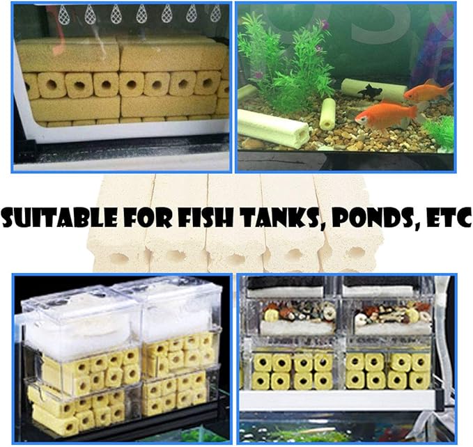 PINVNBY 20 Pcs 6.2-Inch Large Aquarium Filter Media Fish Tank Ceramic Media for Sump Canister Filter,Bakki Showers Filter,Trickle Filter,Aquaculture and Koi Ponds