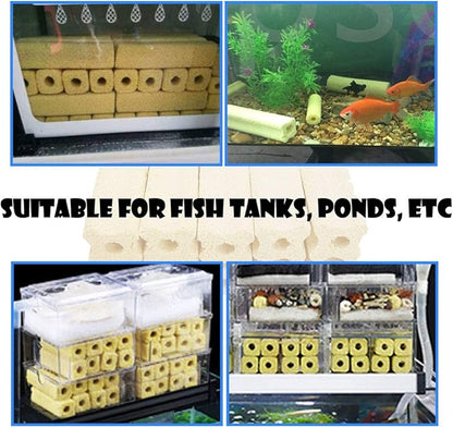 PINVNBY 20 Pcs 6.2-Inch Large Aquarium Filter Media Fish Tank Ceramic Media for Sump Canister Filter,Bakki Showers Filter,Trickle Filter,Aquaculture and Koi Ponds