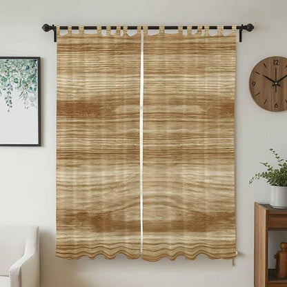 Light Brown Wood Grain Living Room Curtains 96 Inch Length, Window Curtains Tab Top, Western Farmhouse Barn Door Light Filtering Window Treatments Drapes 52"x96" 2 Panel