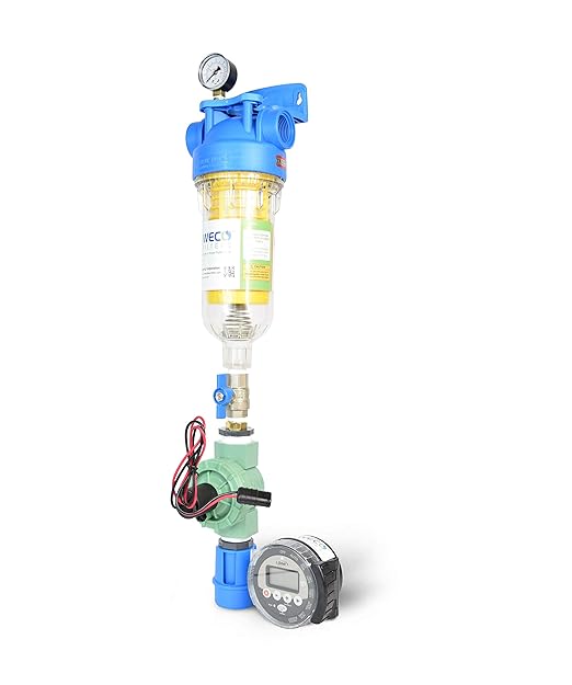 WECO SEDFLUSH Water Filtration System - Whole House Water Filter System for Sediment Removal & Particulate Reduction - Self-Cleaning Water Purification System with Auto Purge Timer - 1½ Inch