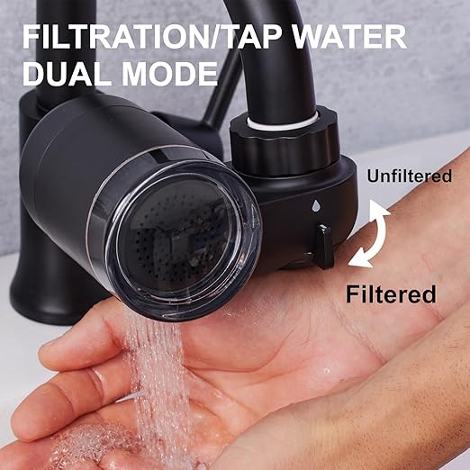 Filterbaby Skincare Filter 2.0, Bathroom Sink Filter Faucet for Men and Women’s Skin Care, 99.9% Chlorine Removal – 0.000001 mm Carbon Fiber, Clinically Tested, Skin Hydration in 2 Weeks (Black)