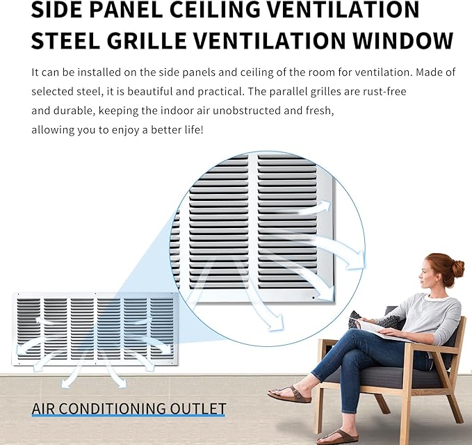 30x14 Return Air Grille(Duct Opening Size),Air Return Vent Cover,Flat Vent Cover,Rejillas De Aire Acondicionado Para Casa,Return Air Grilles,Outer Dimensions:31.75"Wx15.75"H(30"W x 14"H, Duct Opening)