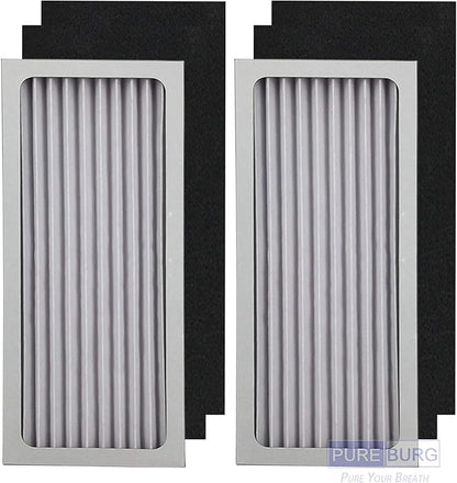 PUREBURG 990051000 Replacement True HEPA Filter Set Compatible with Hamilton Beach TrueAir 04383 04384 04385 04386 Compact Pet Air Purifier,H13 Activated Carbon,2-Pack