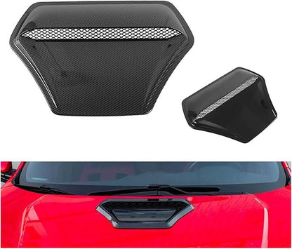 Car Hood Engine Air Outlet Vent Cover Trim Air Flow Intake Cover Trim Compatible For Honda And Civic 2016-2020(Carbon pattern)