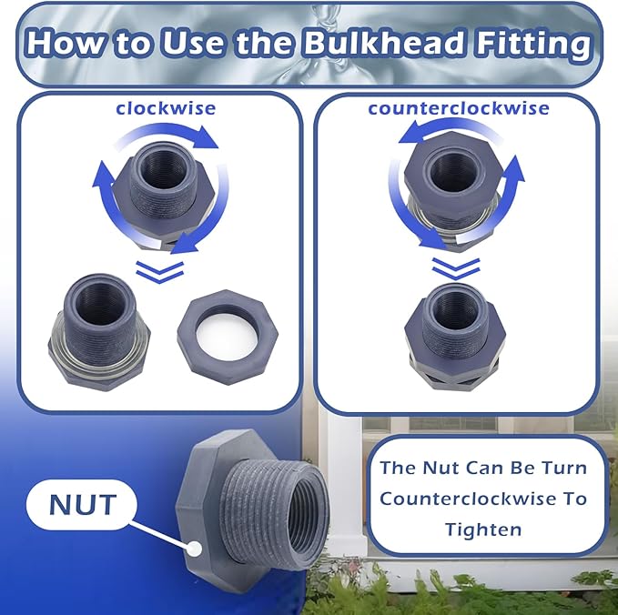 PVC Rain Barrel Diverter Kit Rain Barrel 3/4 Inch Spigot Kit with Bulkhead Fitting, Hose (25mm/1" + 16mm/0.63") Adapter, Hole Saw, Ball Valve, Clamps, Thread Seal Tape