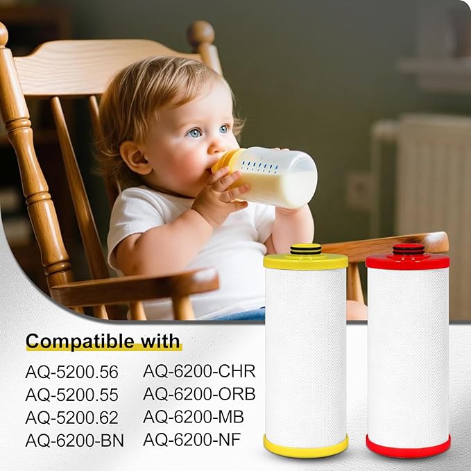 2-Stage Red and Yellow Replacement Filter Cartridges Compatible with AQ-5200R/AQ-C2-R
