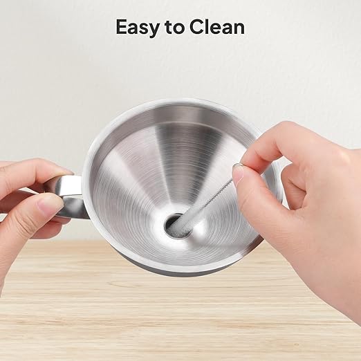 ELEGOO Stainless Steel Funnel, 3D Resin Metal Funnel with Filter and Cleaning Brush for SLA/DLP/LCD 3D Printer UV Resin