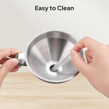 ELEGOO Stainless Steel Funnel, 3D Resin Metal Funnel with Filter and Cleaning Brush for SLA/DLP/LCD 3D Printer UV Resin